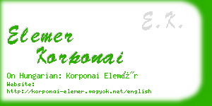 elemer korponai business card